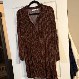 Elegant Long Sleeve Patterned Dress